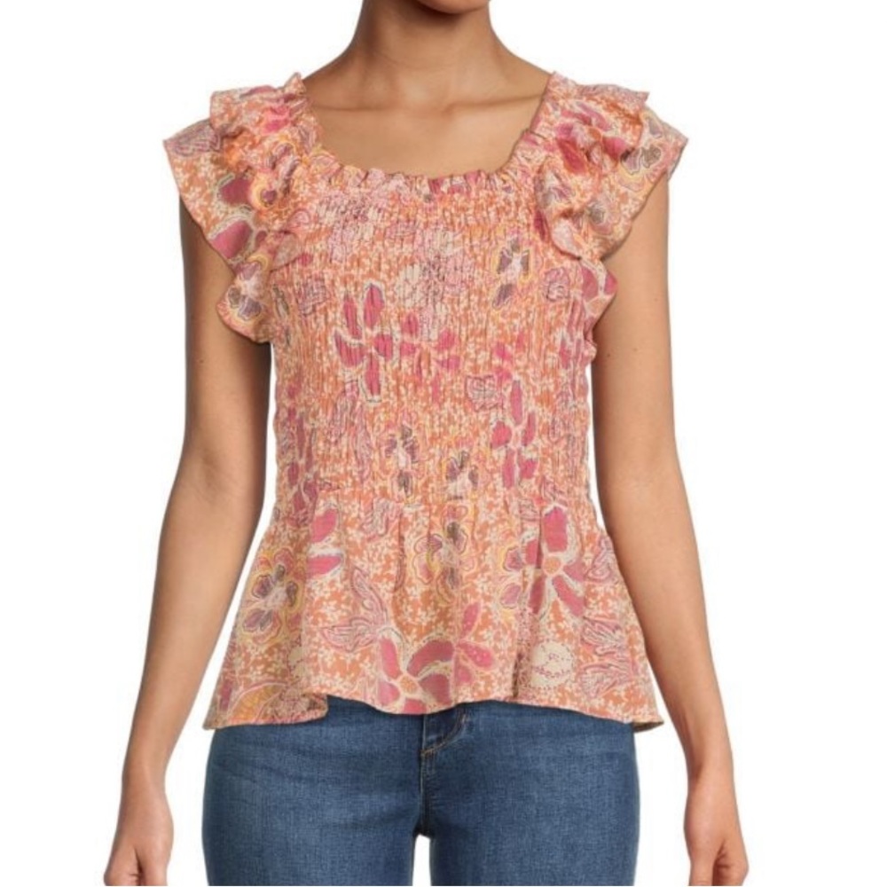 ⚡️NWT⚡️Stretch Shirred Floral Top